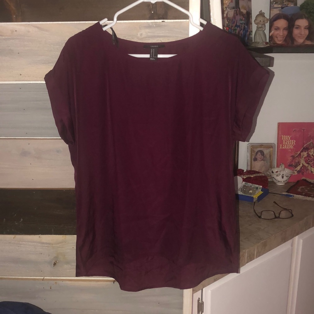 Burgundy color Forever 21 short Sleeve Top